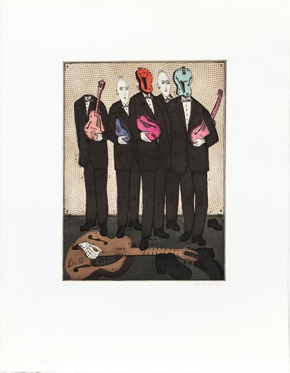 Graphic portfolio, 9 sheets, "Music Maestro Please II", 1981.