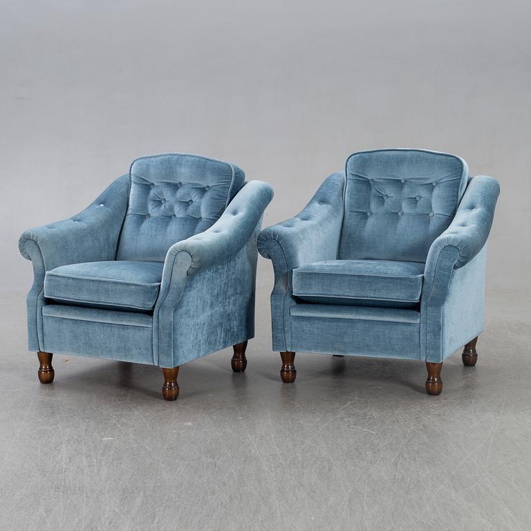 Armchairs, a pair, 1970s.