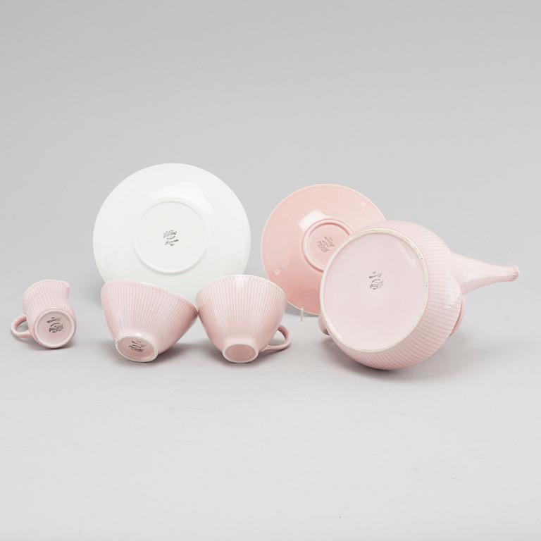 a porcelian tea set of 27 pcs, "Rosmarin", Rörstrand, from the latter half of the 20th century.