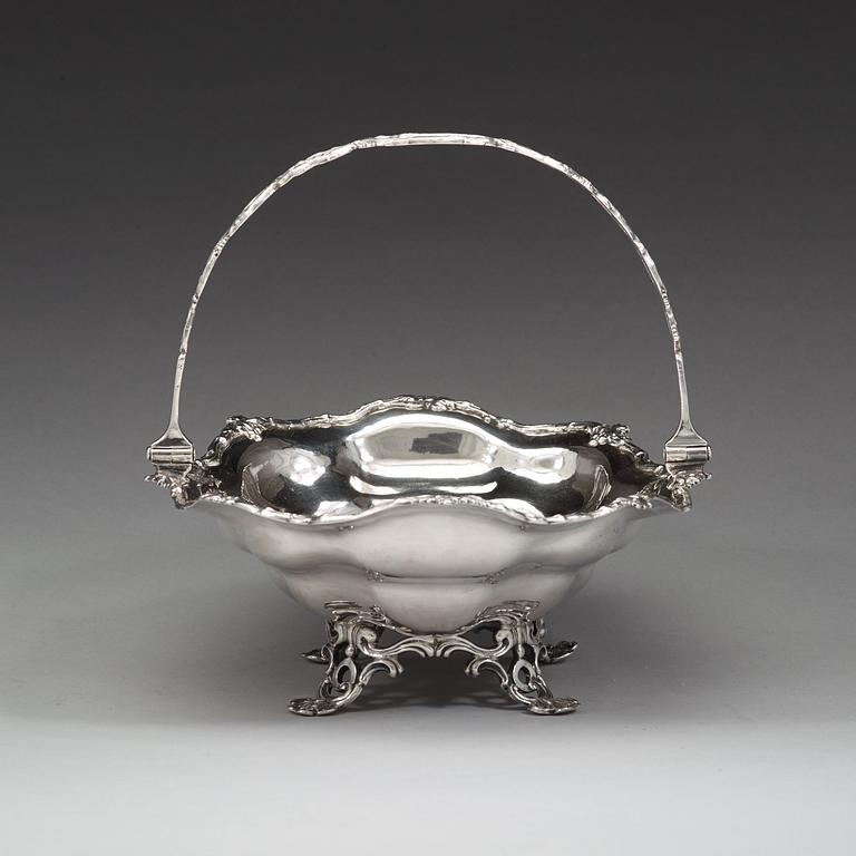 A Russian mid 19th century silver fruit-basket, mark of Josef Nordberg, St Petersburg 1857.