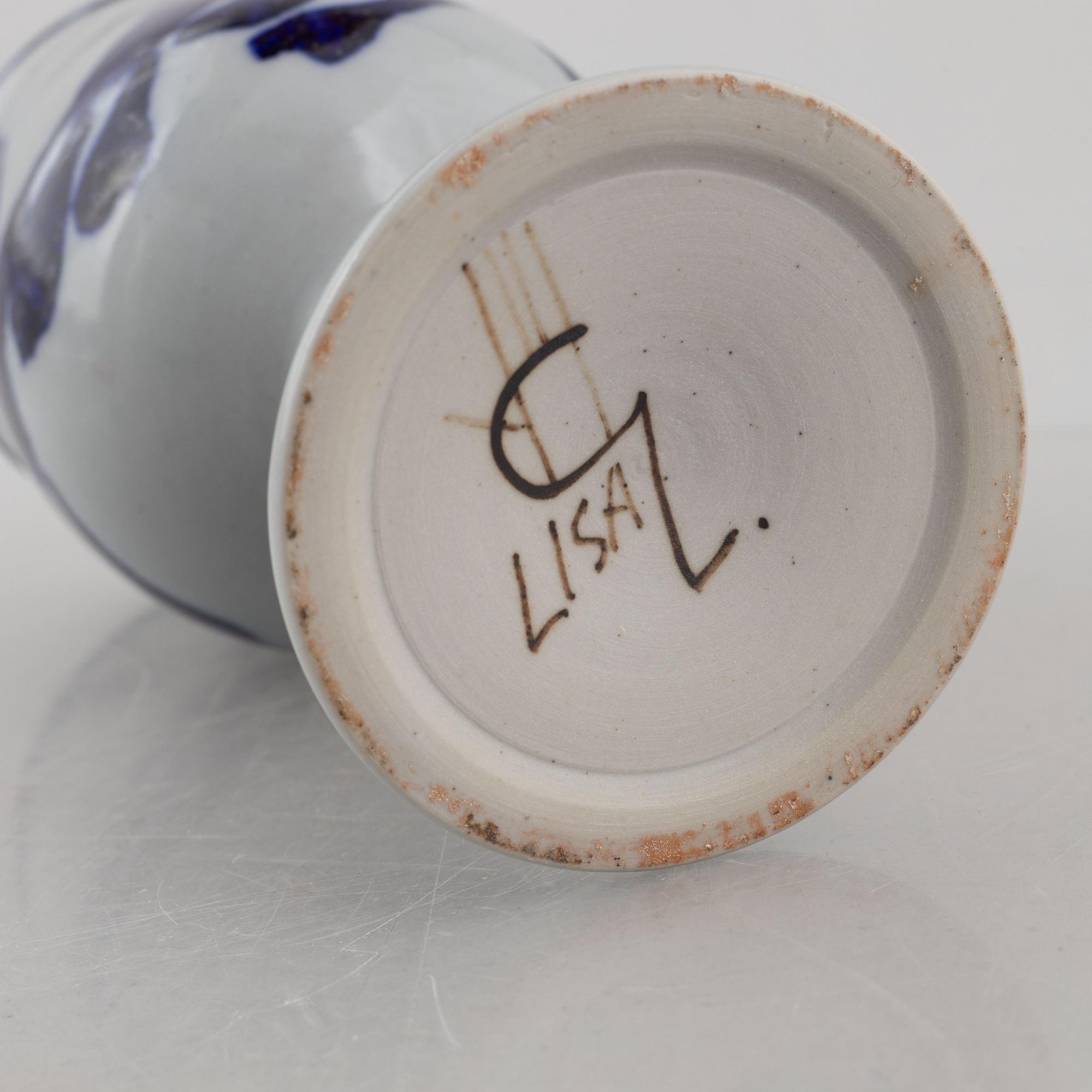 Lisa Larson, bägare/vas, stengods, Gustavsbergs Studio.