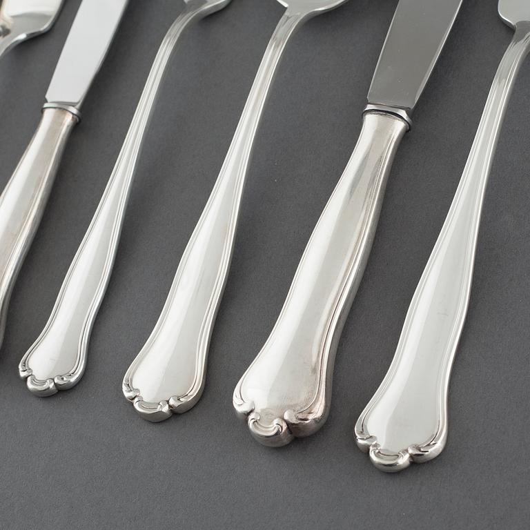 94 pieces of table "Kungsholm" flatware in EPNS, second half of the 20th century.