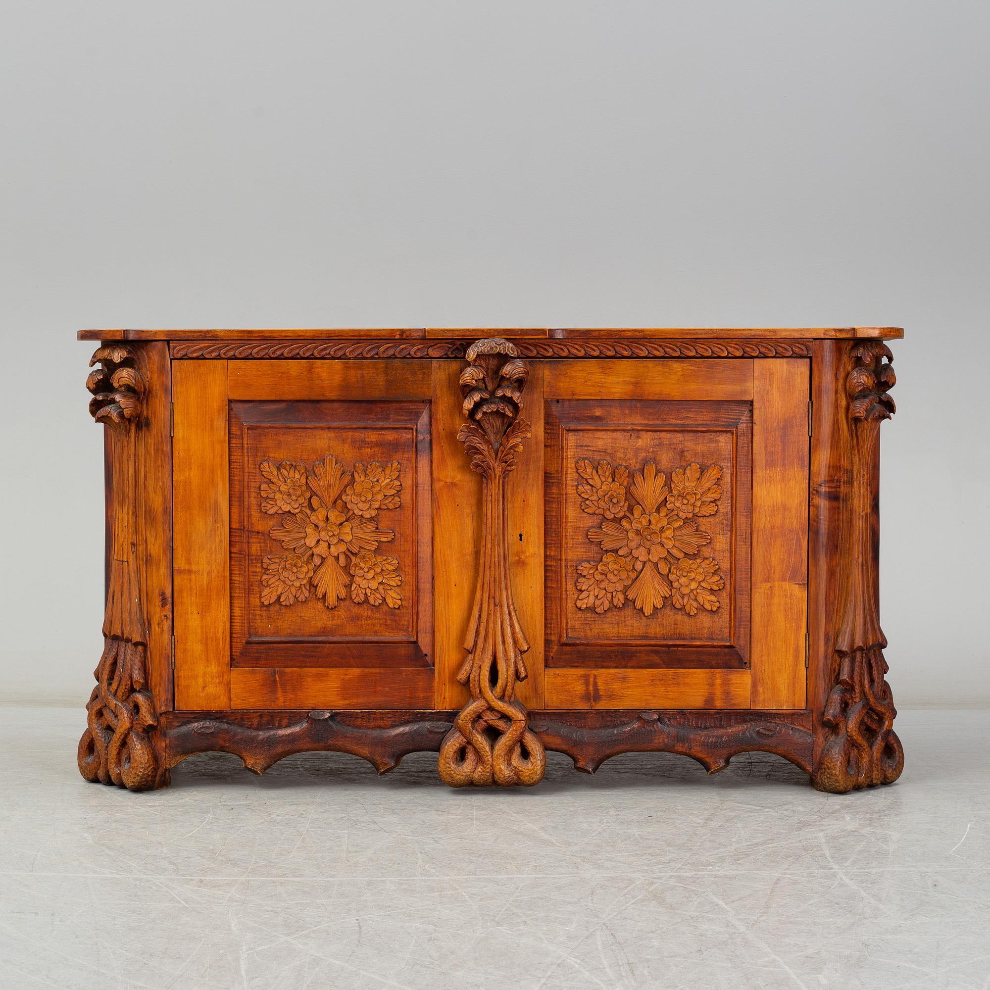 KNUT FJAESTAD, a folk art sideboard, Sweden, the former part of the 20th C.