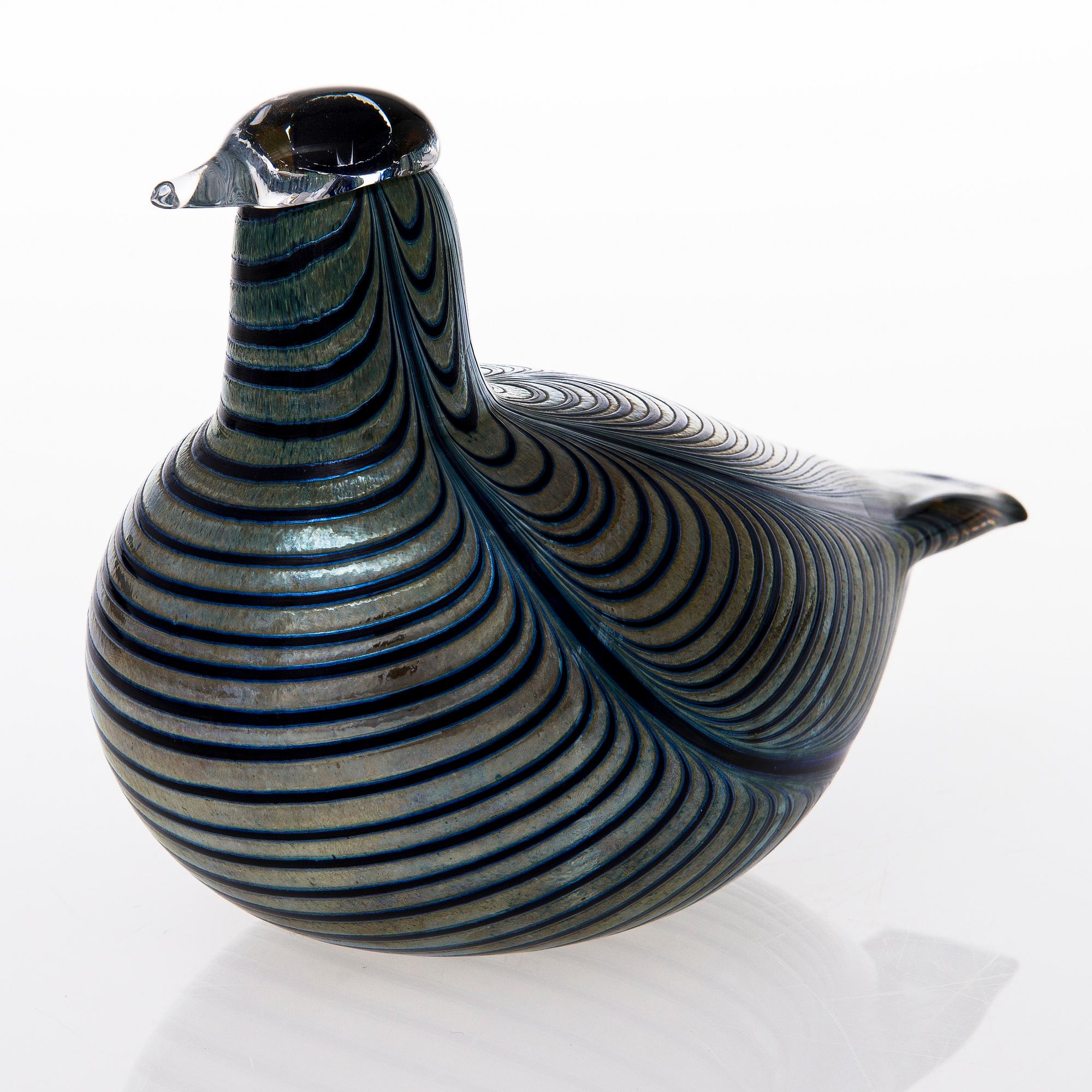 A 'Fasaani' glass bird signed Kansallis-Osake-Pankki Oiva Toikka Nuutajärvi Notsjö.