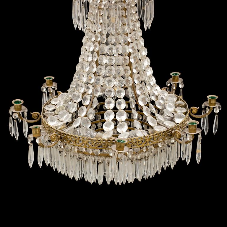 A CHANDELIER, empire-style, second half of the 20th century.