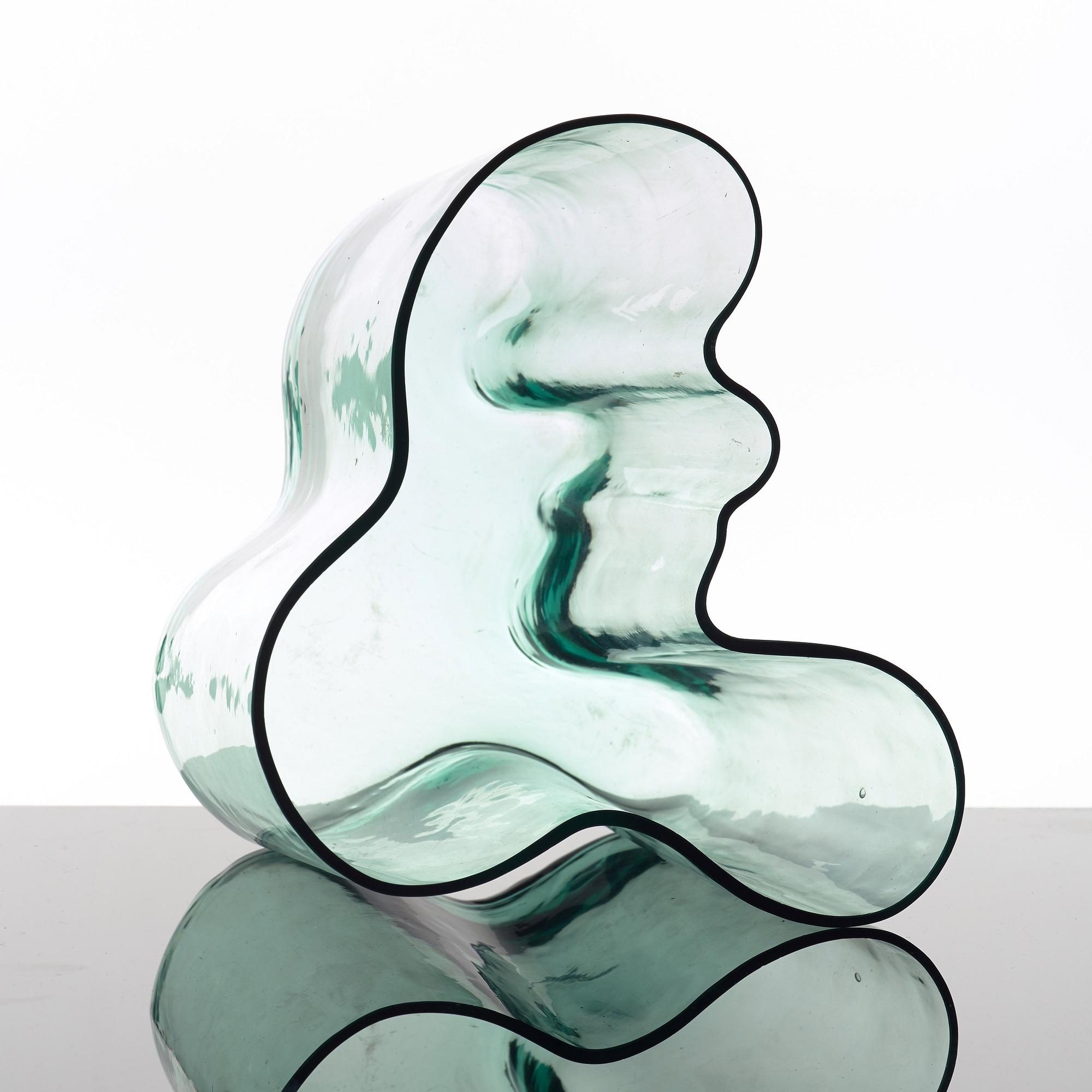 Alvar Aalto, a green tinted glass vase, Karhula, Finland ca 1937-49, model 9750.
