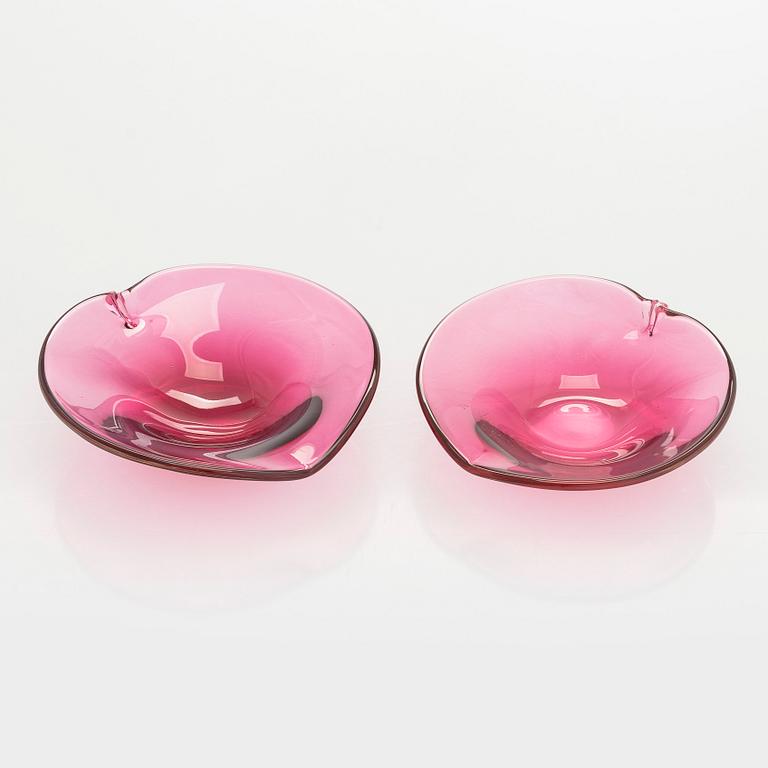 Marita Lybeck, Two glass bowls, Humppila Glassworks, the other one signed ML Humppila.