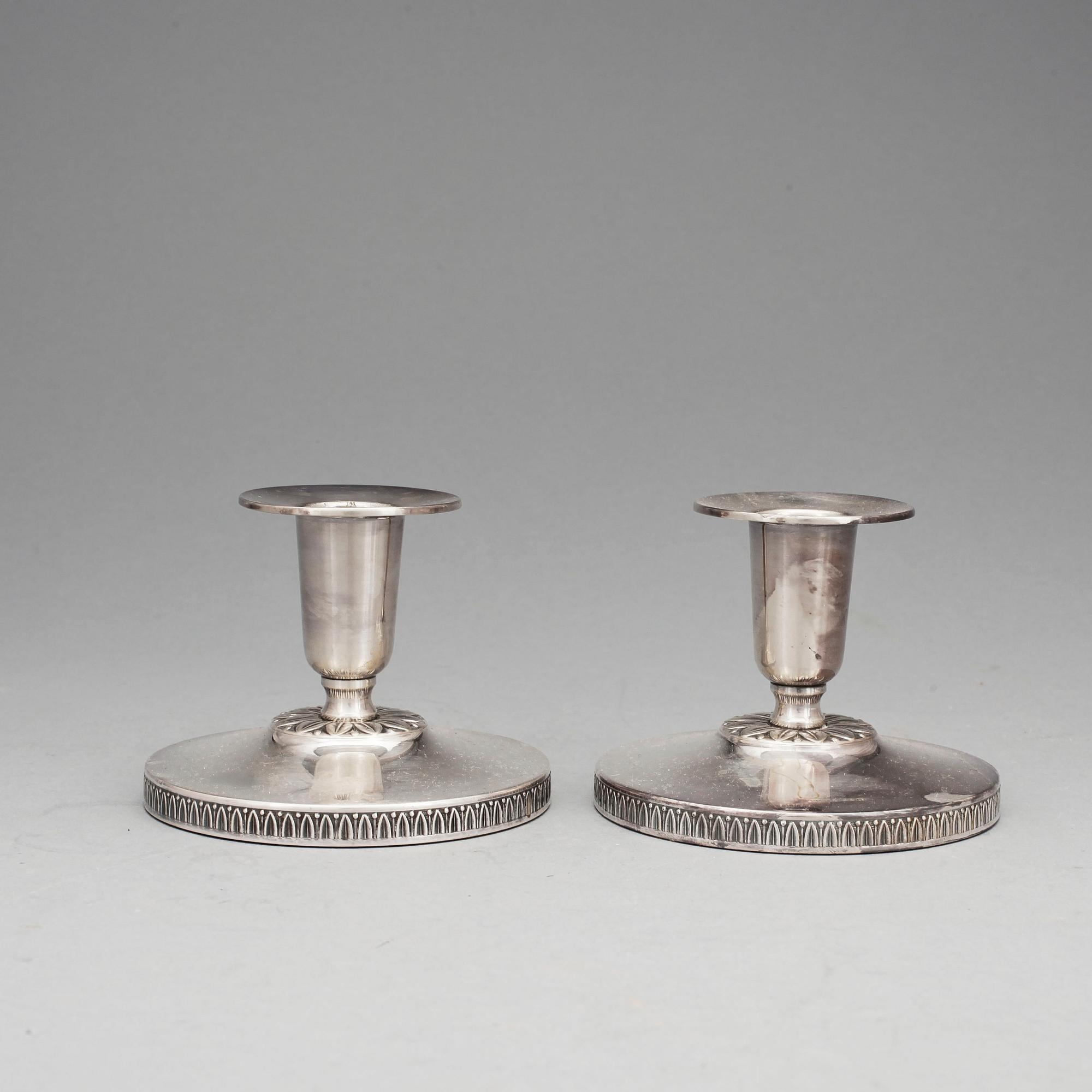 LJUSSTAKAR, ett par, silver, Ceson guldvaru AB, Göteborg, 1961.