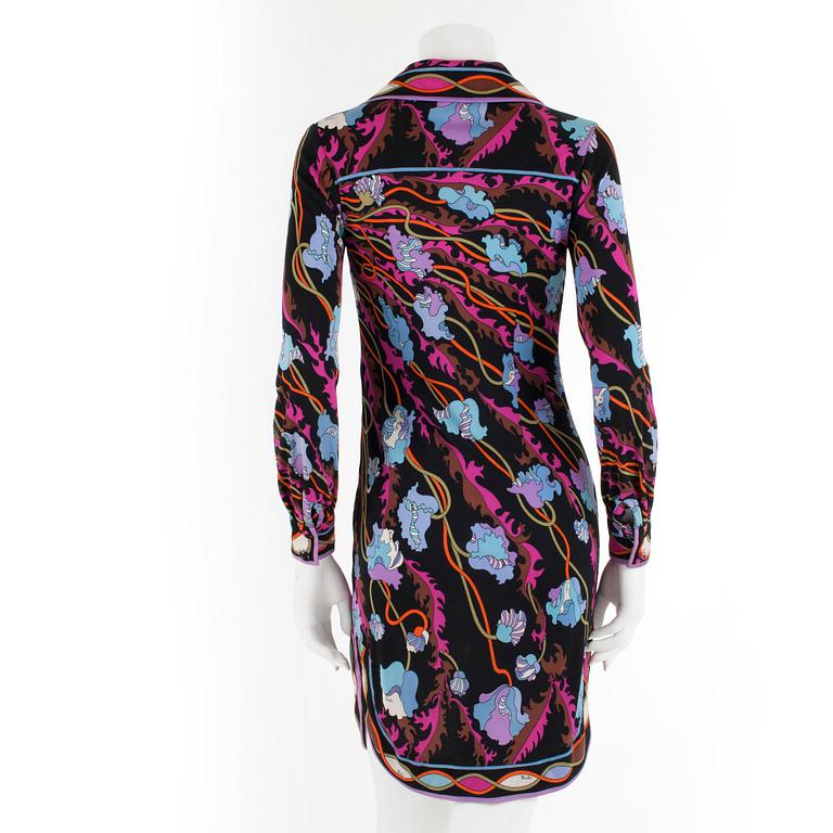 EMILIO PUCCI, a printed shirtdress. Size 8.