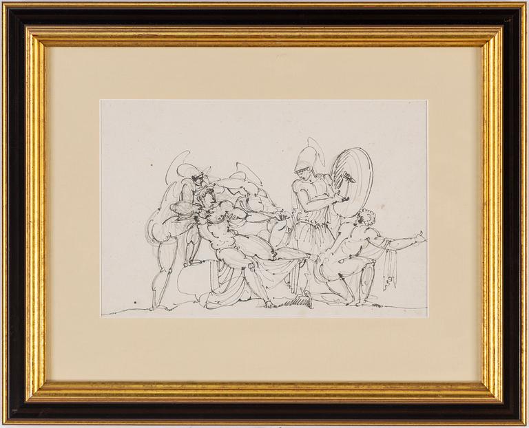 LOUIS MASRELIEZ, attributed to, ink drawing.