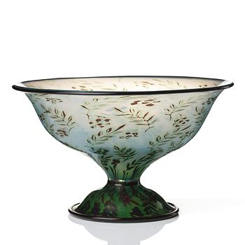 Simon Gate, & Knut Bergqvist (glasblåsare), Heinrich Wollman (gravör), skål graal, Orrefors 1919, No 833.