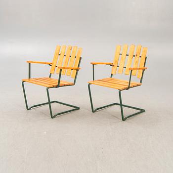 A five pcs garden suite by Arthur Lindquist  model A2, Grythyttan Stålmöber, late 20th century.