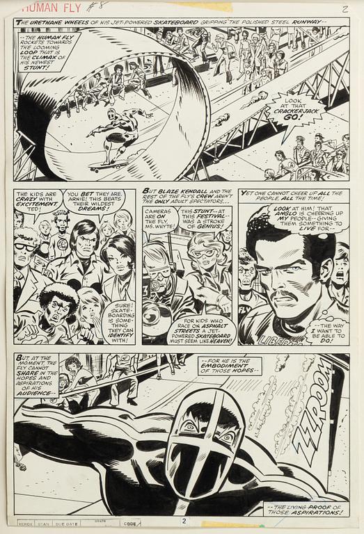 Marvel, "Human Fly", orginalteckningar, 1978.
