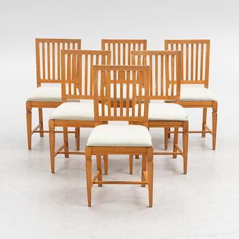 Dining set, 7 pieces, Gustavian style, including Taserud, Arvika, mid-20th Century.