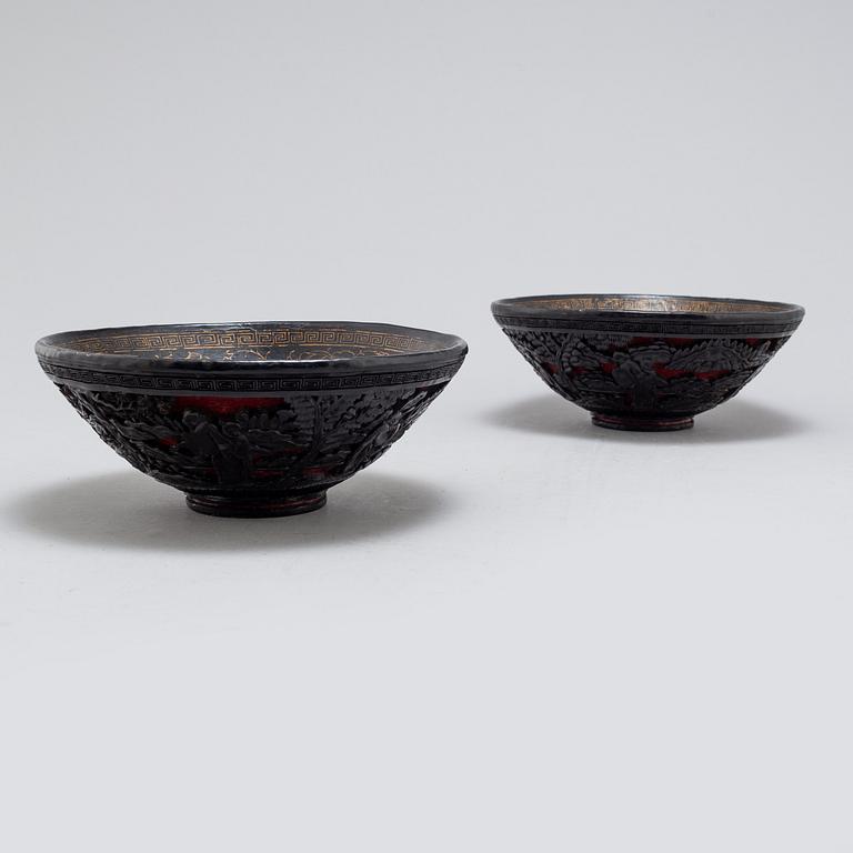 A PAIR OF LACQUER BOWLS, early 20th century.