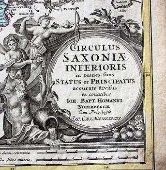 KARTOR, 2 st,  J B Homann, 1700-talets första hälft.