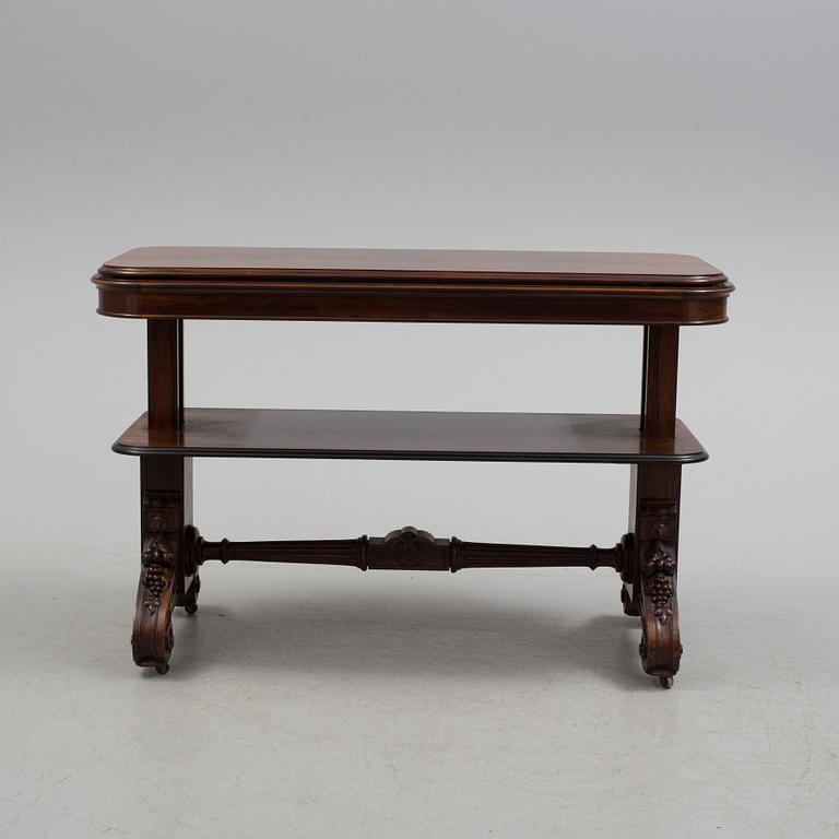 A 19th century large mahogany dumb waiter / shelf.