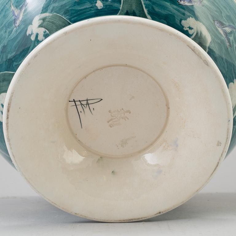 PEDER MÖLLER, a large creamware bowl from Gustafsberg, dated 94.