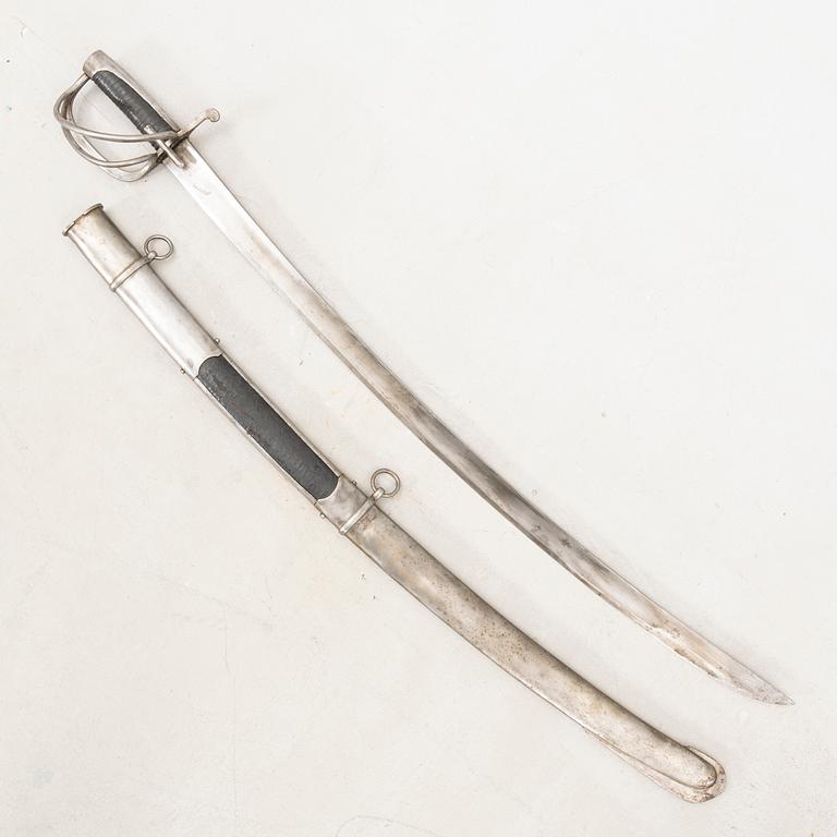 A Swedish cavalry sword, 1825 pattern with scabbard.