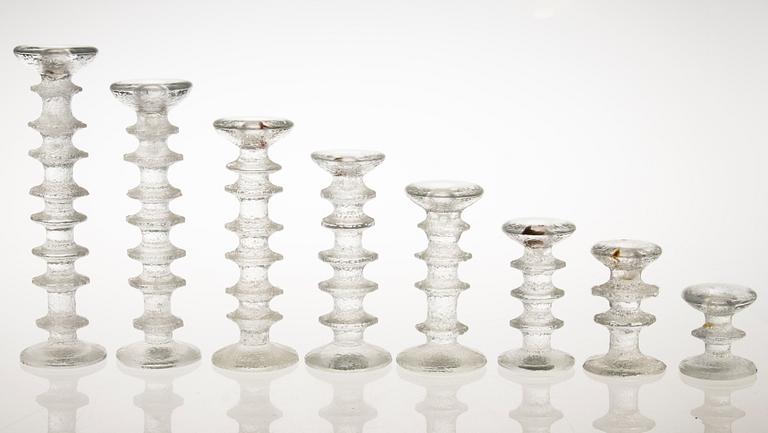 TIMO SARPANEVA, ljusstakar, 8 st, glas, "Festivo", Iittala.
