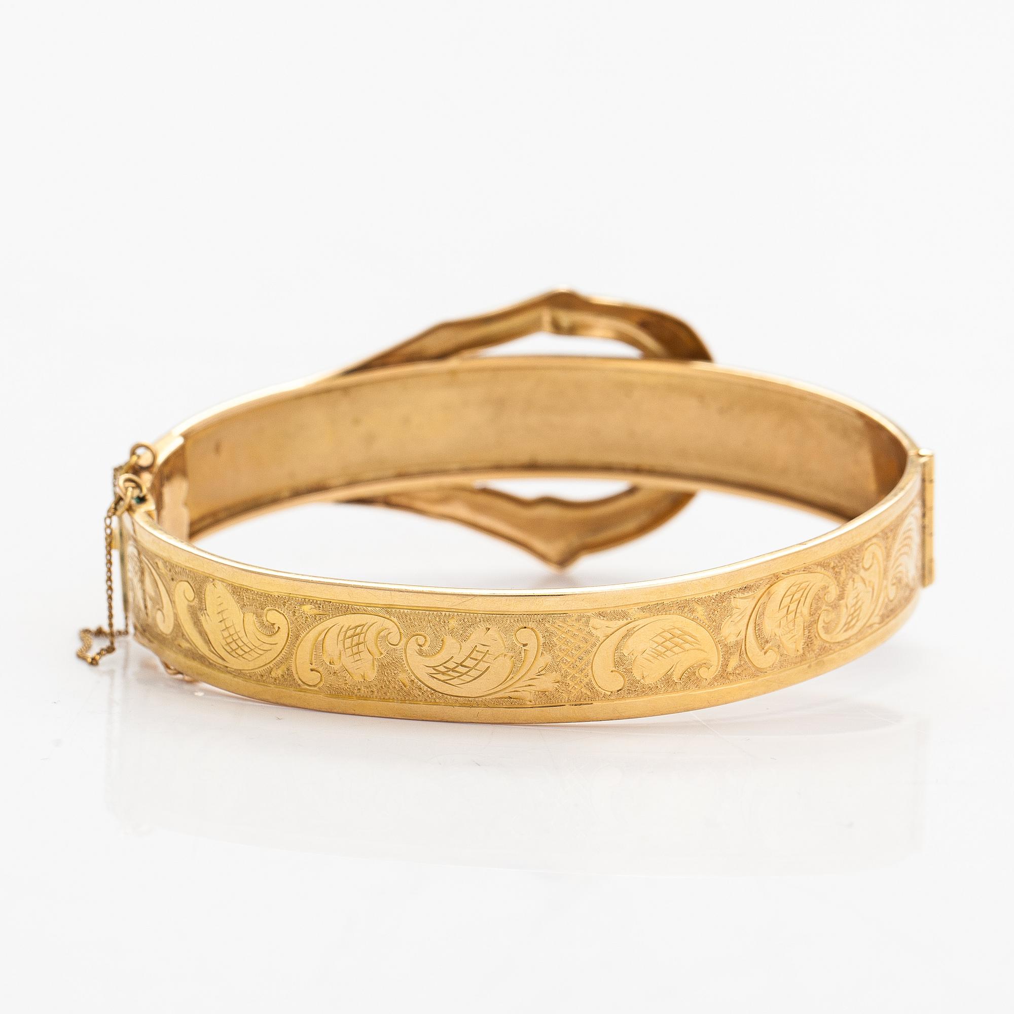 An 18K gold bracelet. Victor Janson Guldvaru AB, Lindesberg 1947.