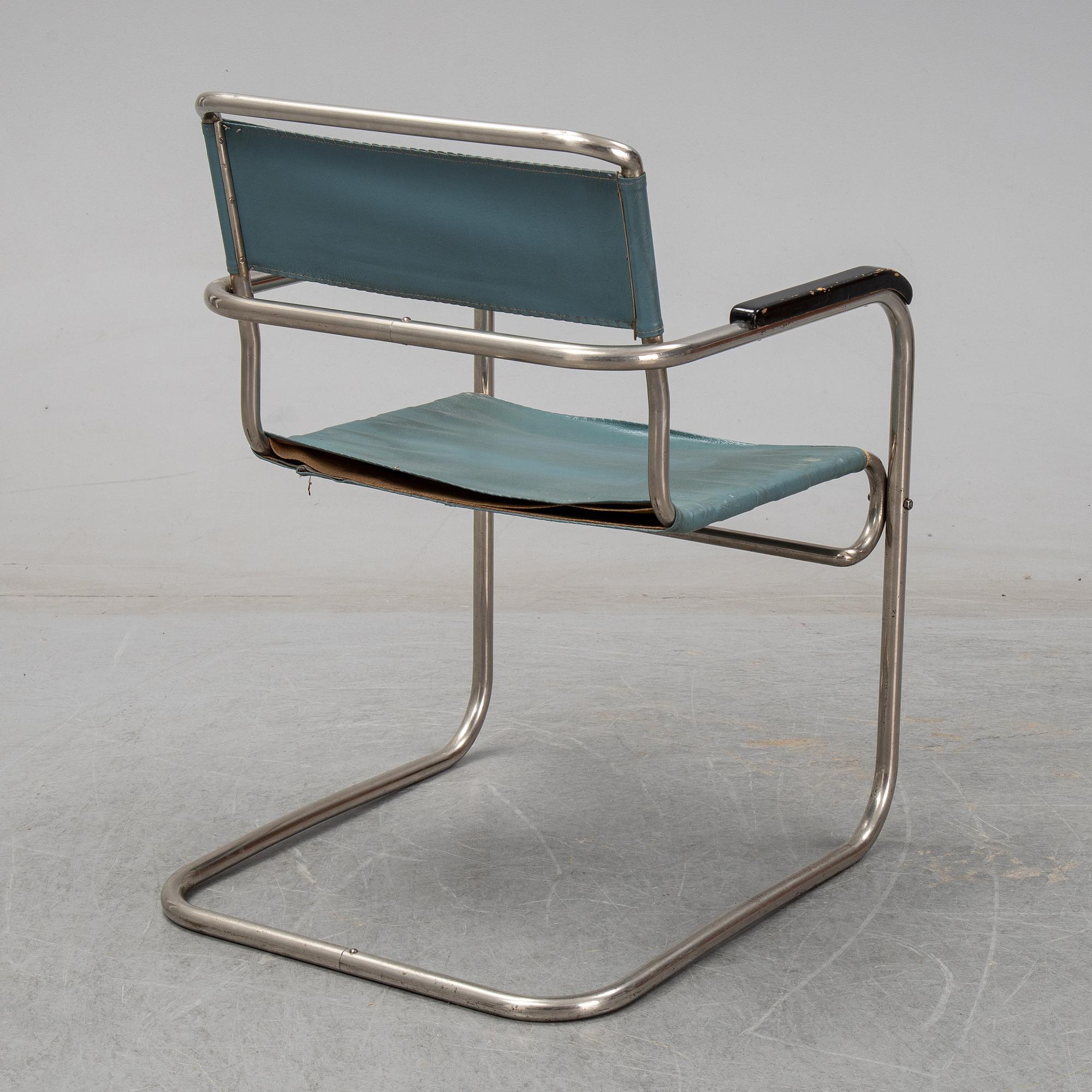A tubular steel armchair, 1930's.