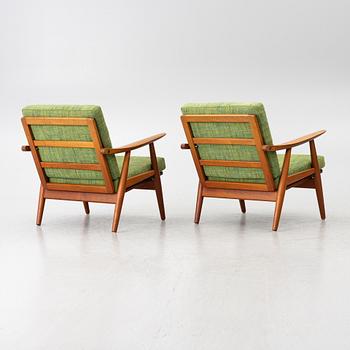 Hans J. Wegner, Armchairs, a pair, “GE 240”/“Cigarren”, Denmark, 1960s.