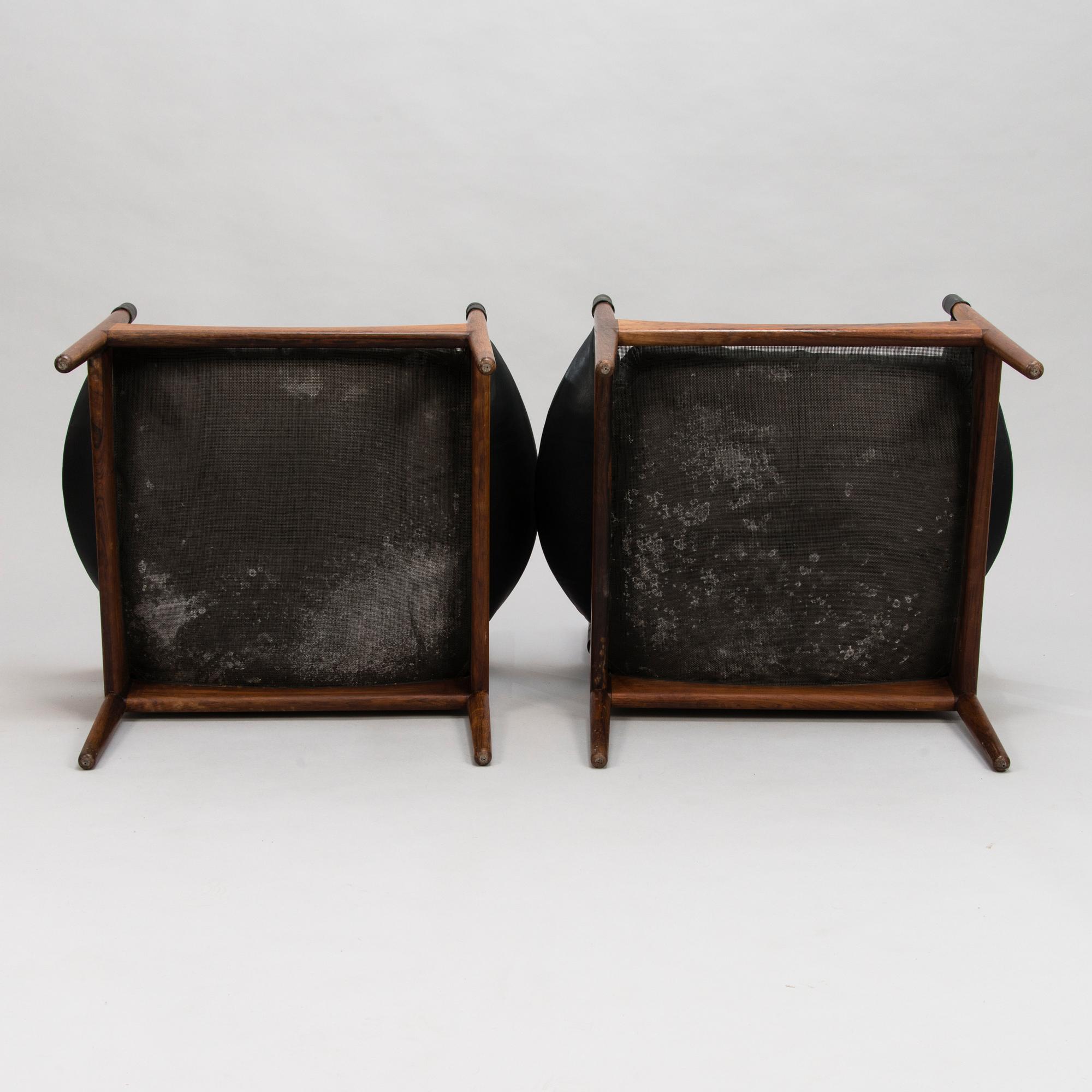 CHRISTIAN VEDEL, a pair of 1960's 'Modus' armchairs and two stools for Sören Willadsen, Denmark.