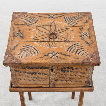 Skrin, nattkista, allmoge, 1800-tal.