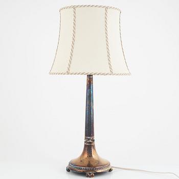 A silver plated table lamp, 1920's.