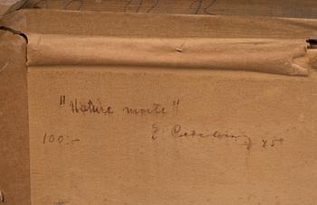 ERIC CEDERBERG, oljemålning på pannå, signerad, a tergo daterad -45.