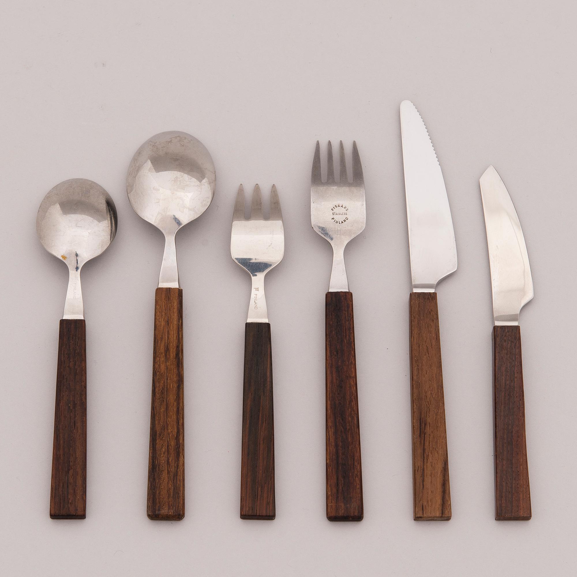 A mid-20th century 49-piece set of "Triennale" cutlery for Fiskars, Finland.