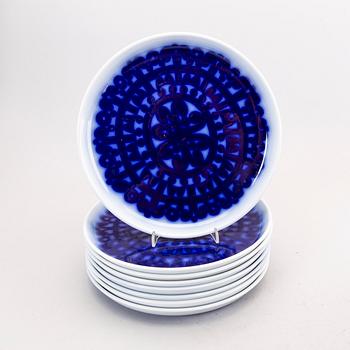 Stig Lindberg, servis 13 dlr "Blå Husar", Gustavsberg flintgods.