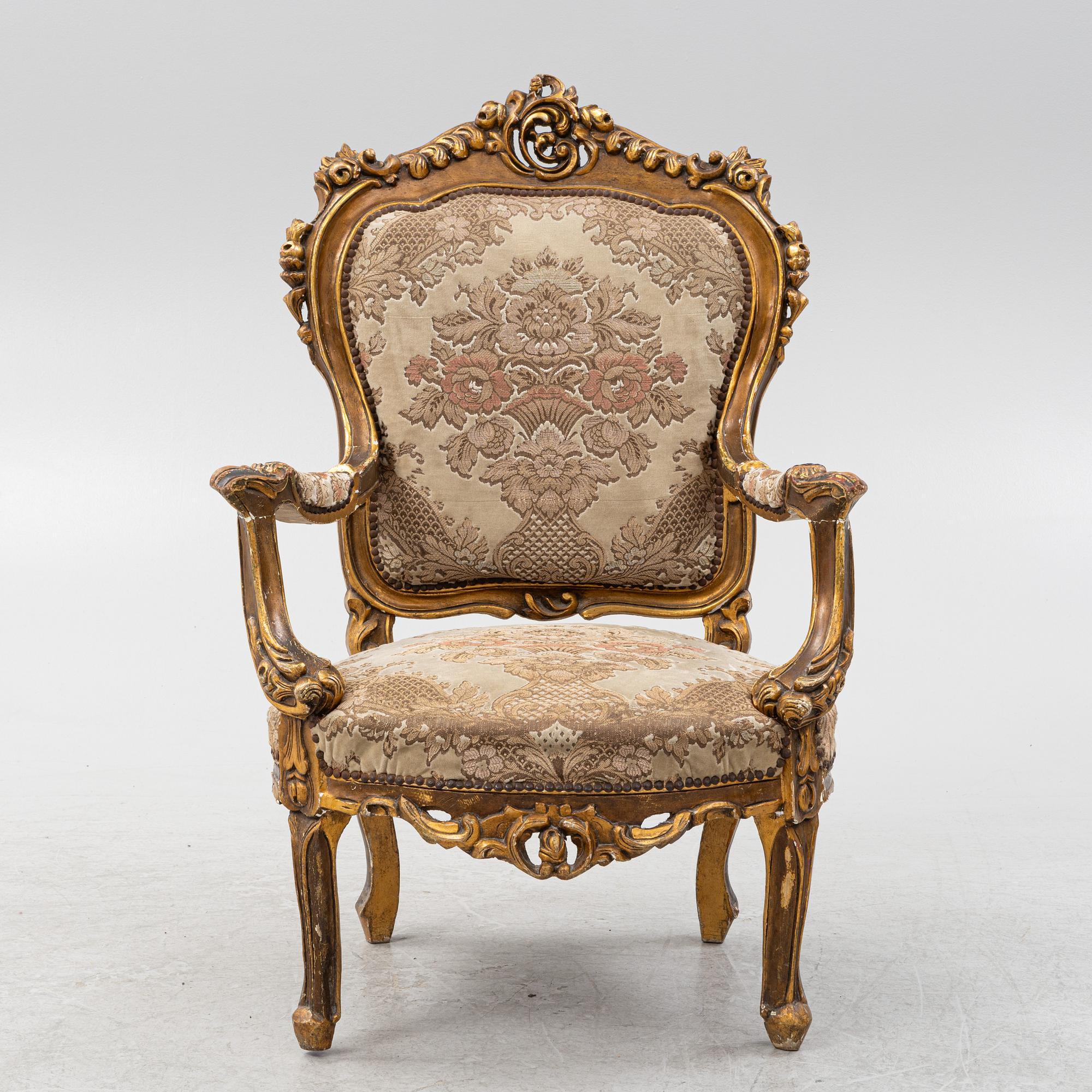 A neo-rococo bergère, mid 19th century.