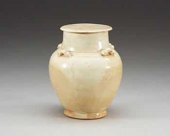 A pale green glazed jar with cover, Song dynasty (960-1279).