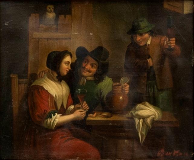 Unknown artist, 19th century, Tavern interior.