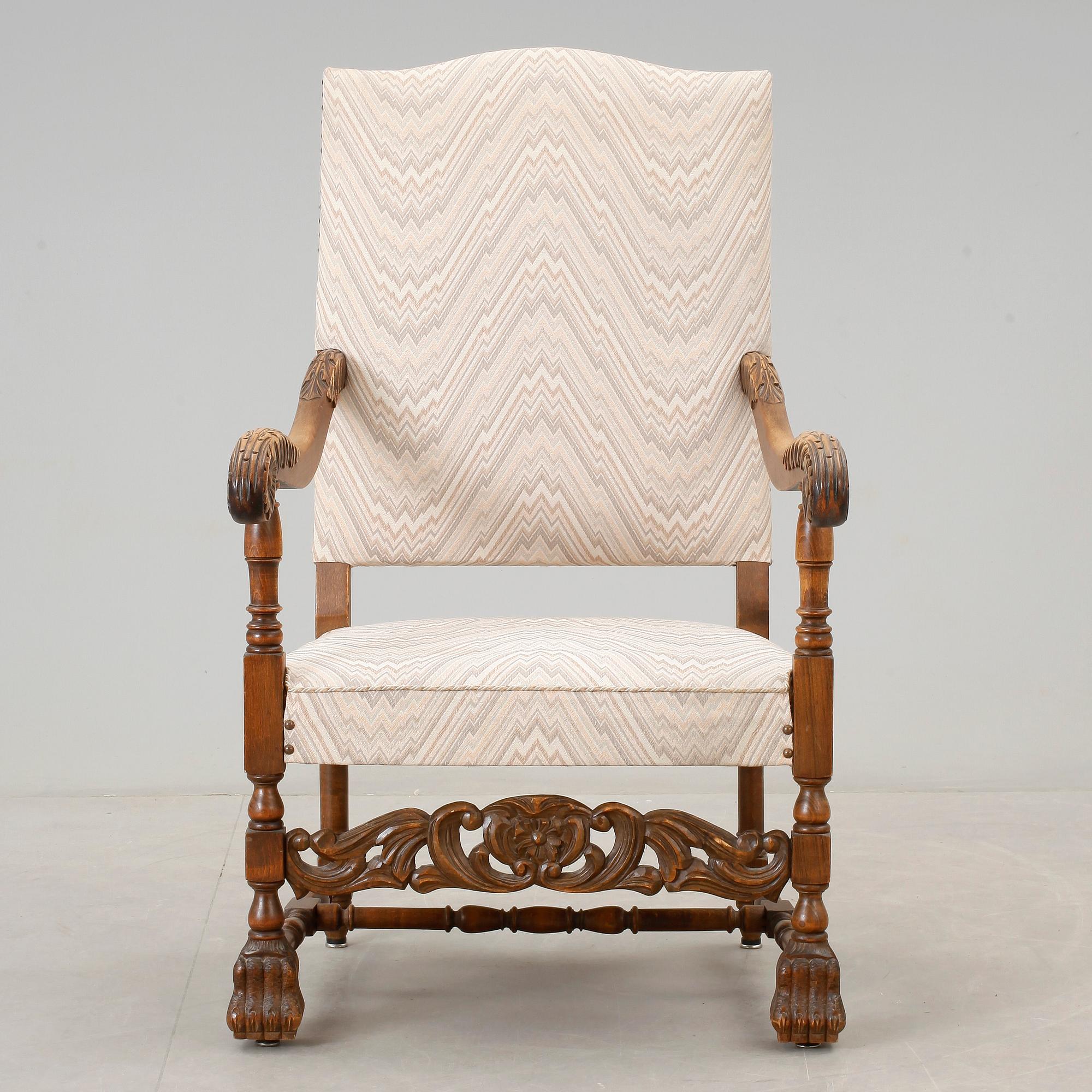 FÅTÖLJ, barockstil, 1900-tal.