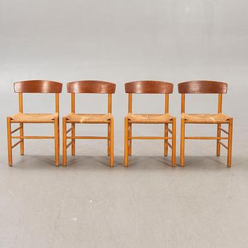 Børge Mogensen, stolar, 5 st, "J39", Fredericia Stolefabrik. Danmark 1900-talets mitt.