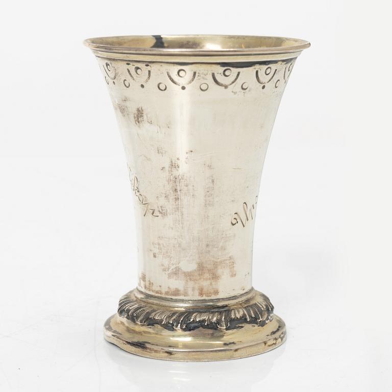 Twelve Swedish silver beakers, mark of KG Markströms, Uppsala 1901-1909.