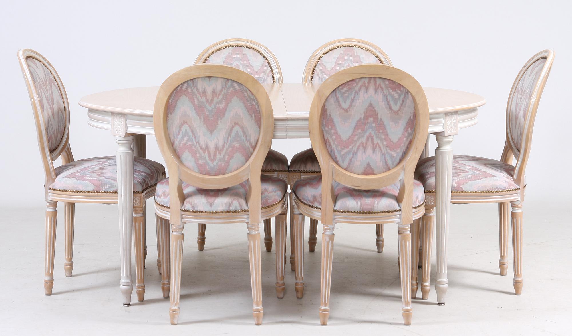 MATGRUPP, 8 delar, gustaviansk stil.