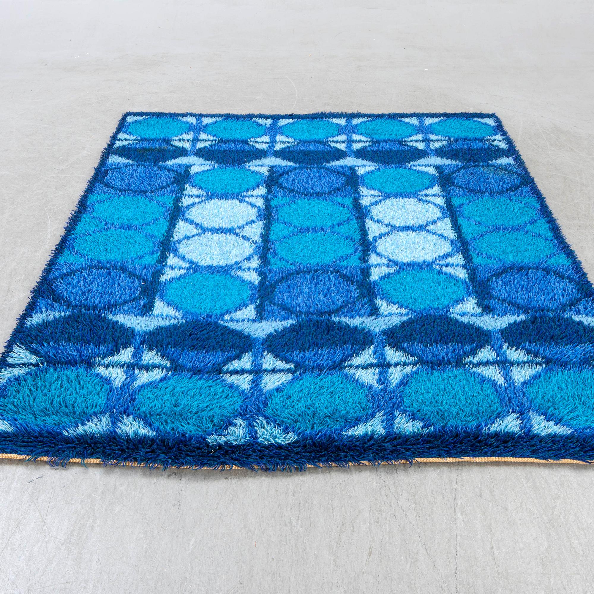 A 1950/60s long pile rug machine made ca 230 x 173 cm.