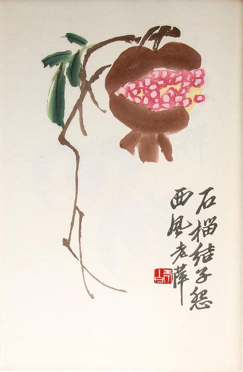 Qi Baishi, an album of woodblock prints, published by Rong Bao Zhai, Beijing, 1951.