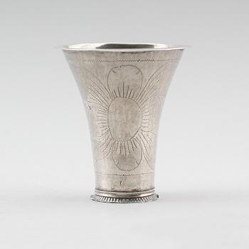 BÄGARE, silver, ISL, 1700-/1800-tal. Vikt ca 48 g.
