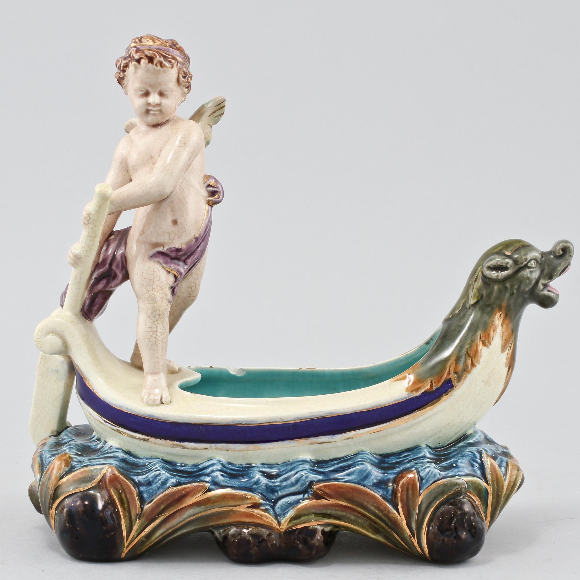 JARDINIERE, majolika, Rörstrand, efter 1883.