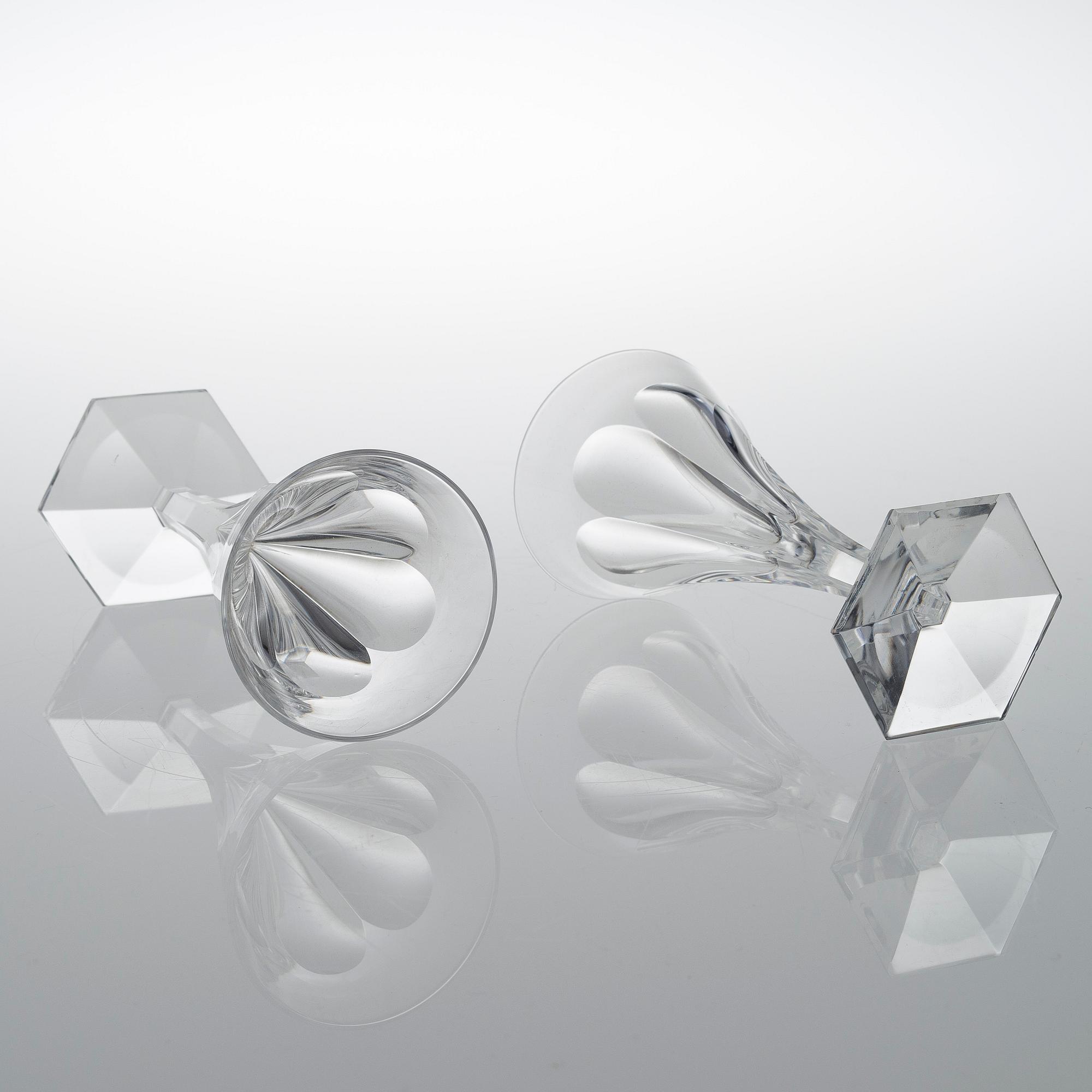 Nine glasses, 20th century.