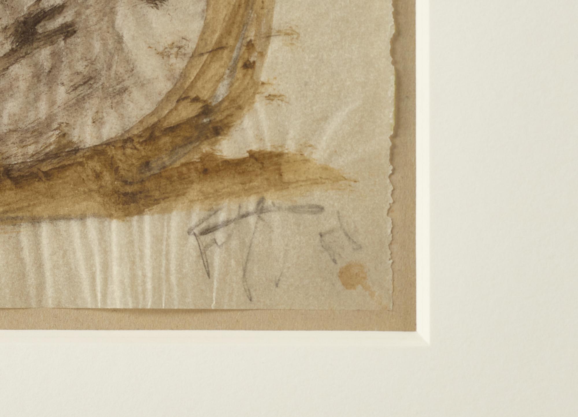 Eddie Figge, mixed media on thin paper, signed and dated -58.