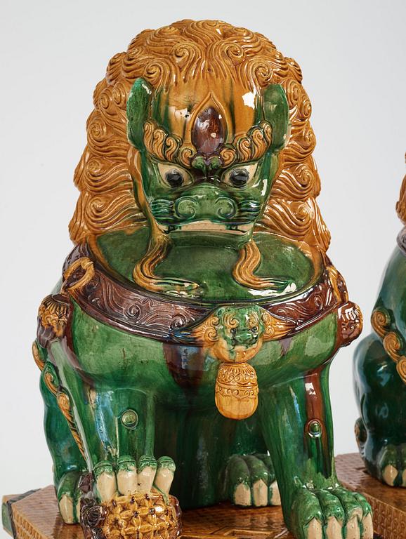 A pair of large buddhist lions, early 20th Century.