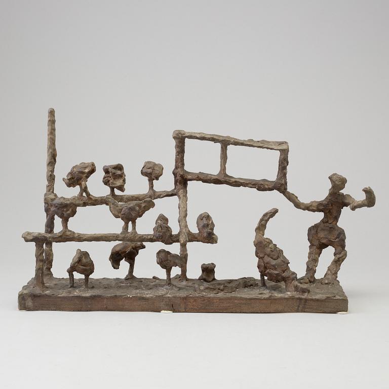INGA BAGGE, sculpture, bronze, signed.