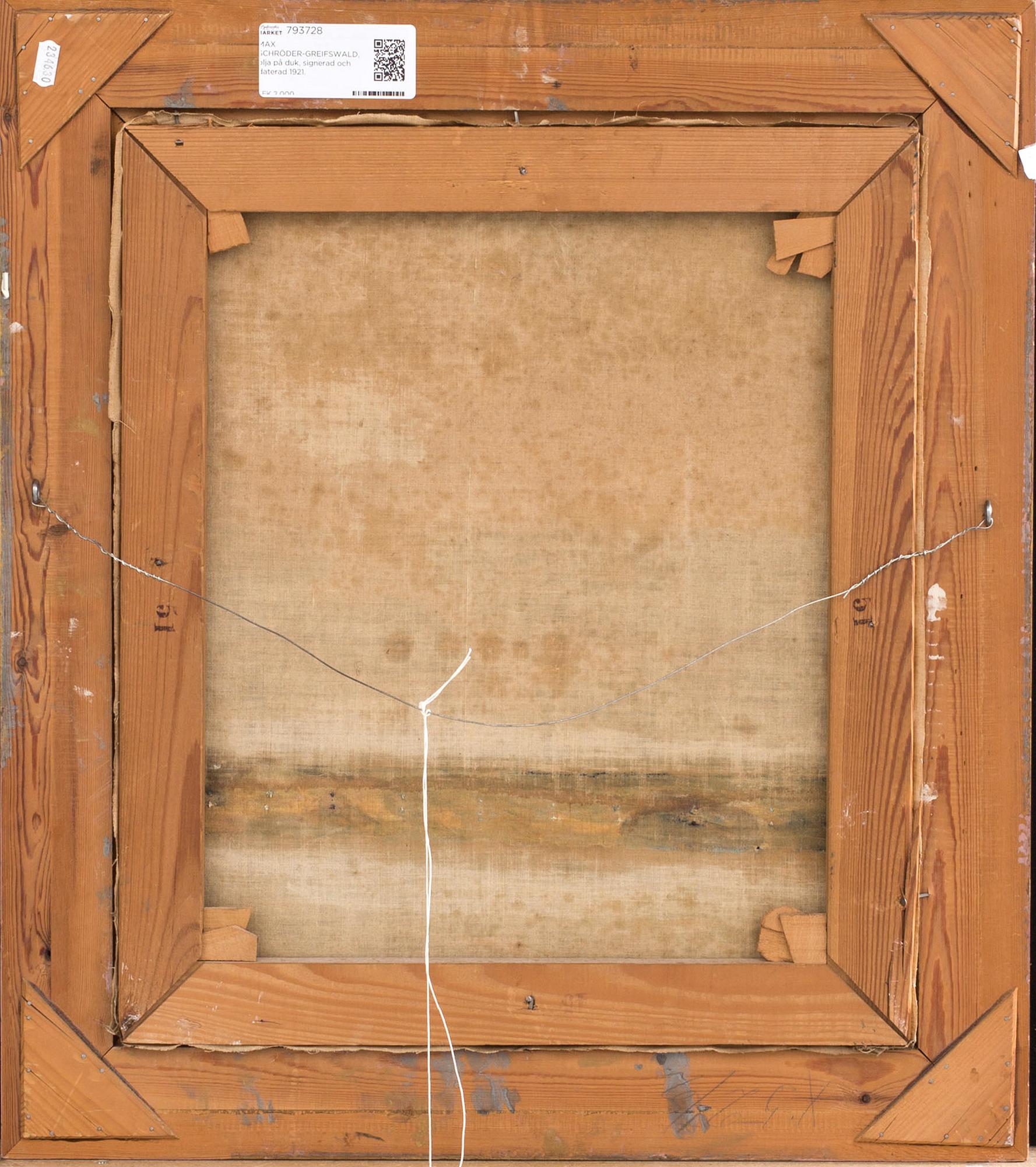 MAX SCHRÖDER-GREIFSWALD, olja på duk, signerad och daterad 1921.