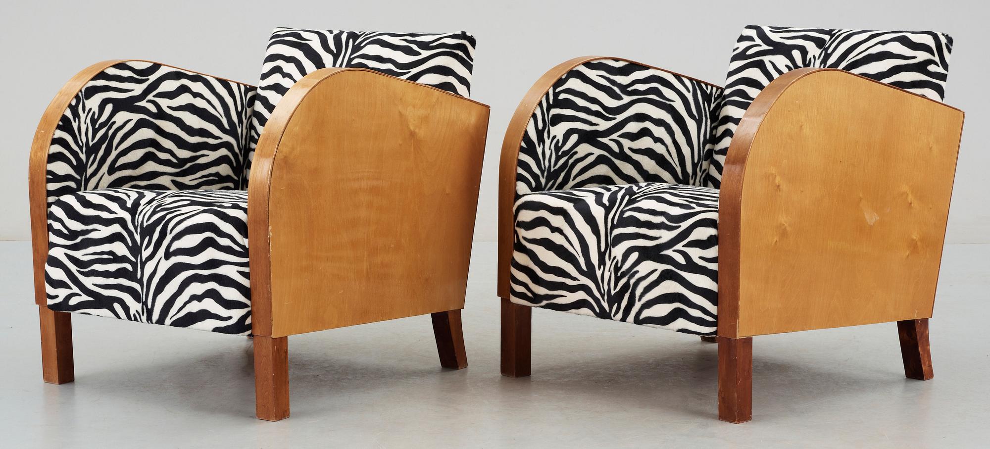 FÅTÖLJER, ett par, Art Deco, 1930/40-tal.